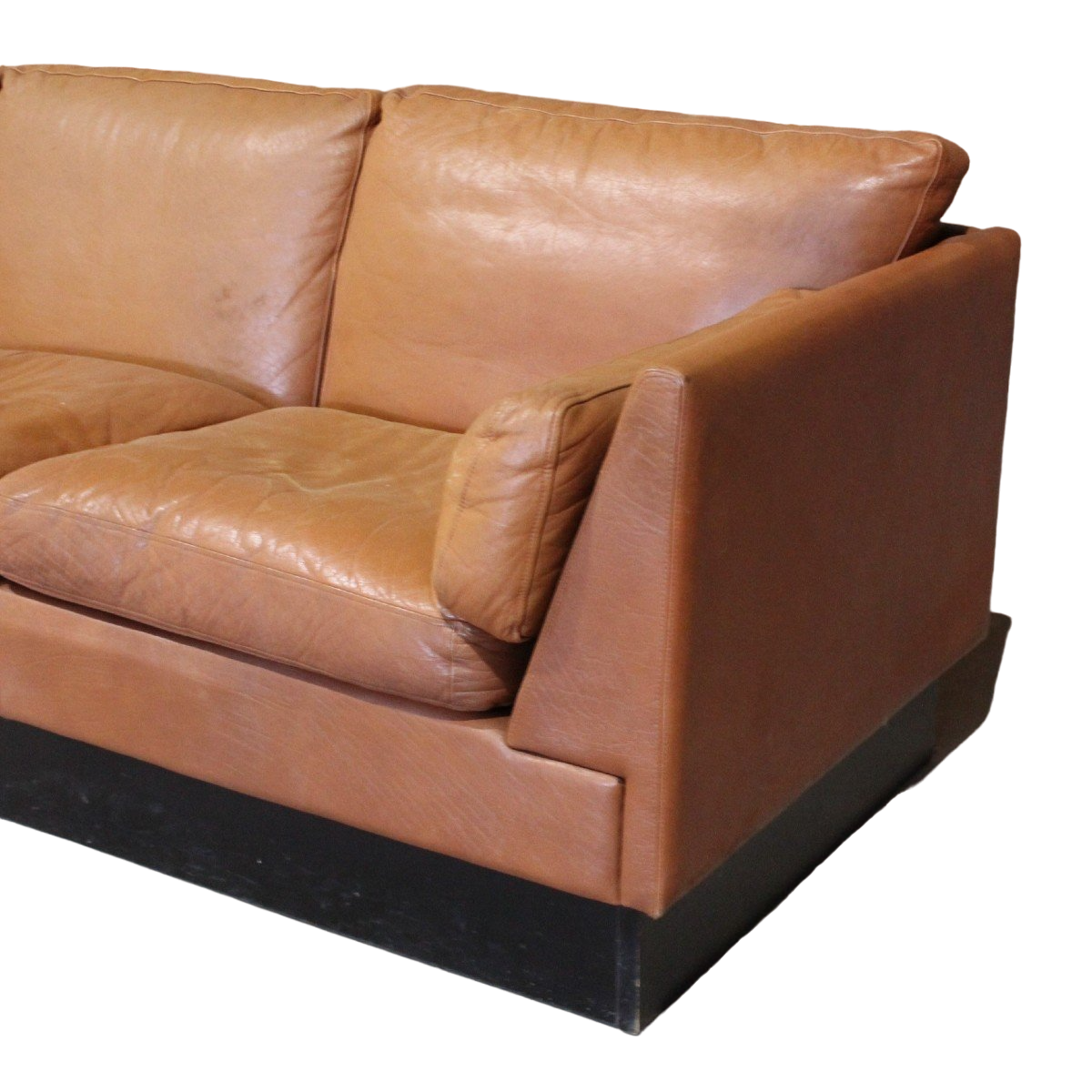 Canapé Vintage Scandinave En Cuir Brun