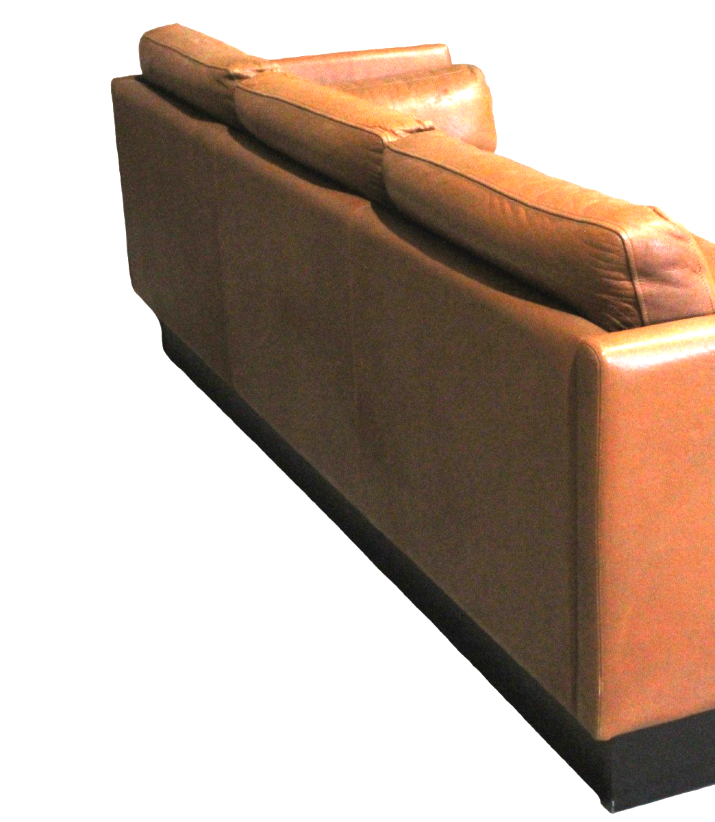 Canapé Vintage Scandinave En Cuir Brun