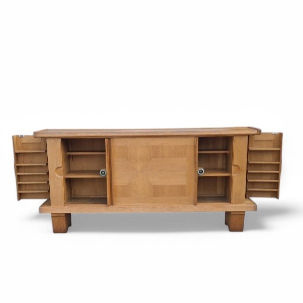 Buffet Vintage En Chêne Clair Guillerme Et Chambron