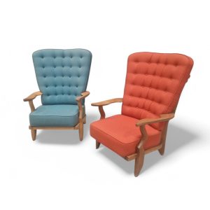 Paire De Fauteuils "Grand Repos" Guillerme Et Chambron