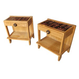 Paire de chevets en chêne clair, Guillerme et Chambron